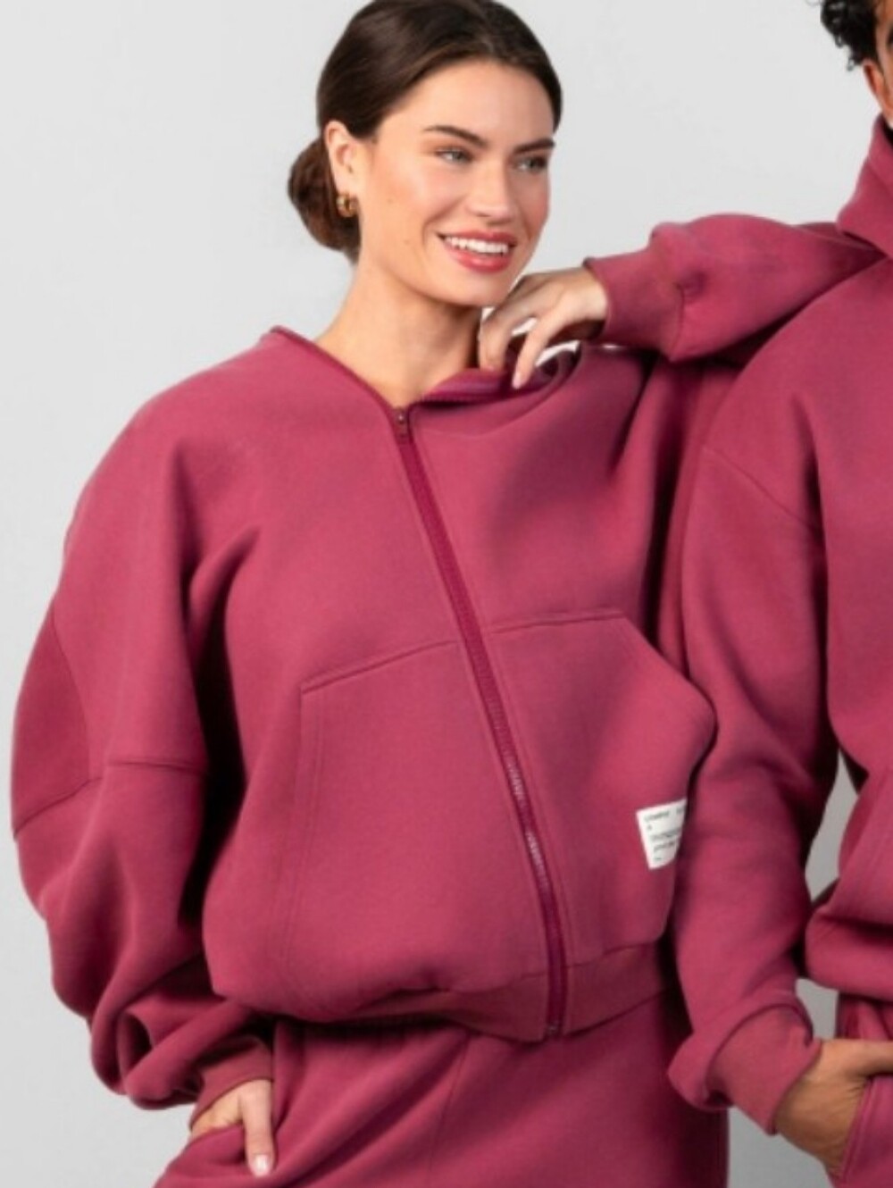 🥰 ❤️NIP❤️ COMFRT AFFIRMATION ZIP HOODIE BERRY Medium Unisex M